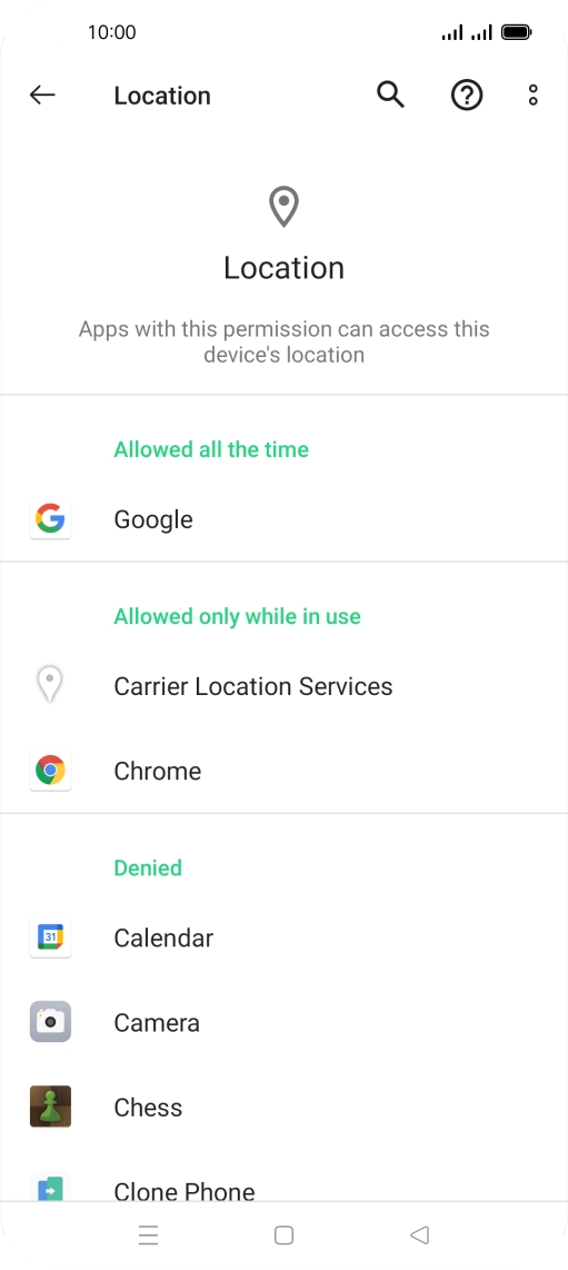 Press the required app.