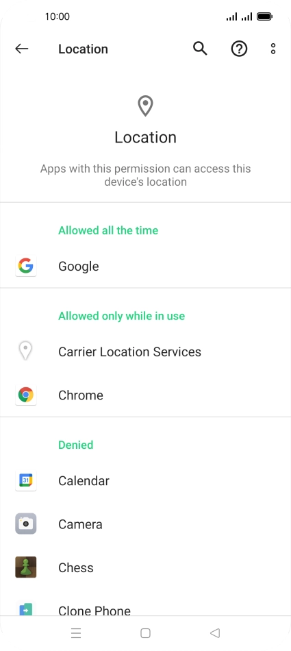 Press the required app.