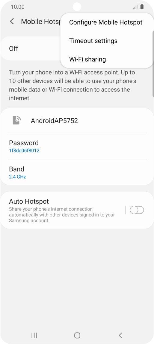 Press Configure Mobile Hotspot.