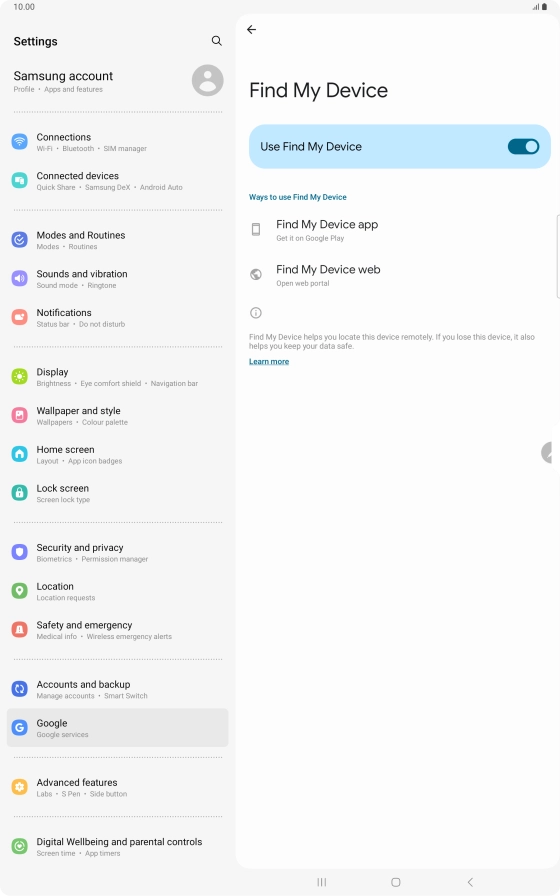 Press the Home key to return to the home screen.