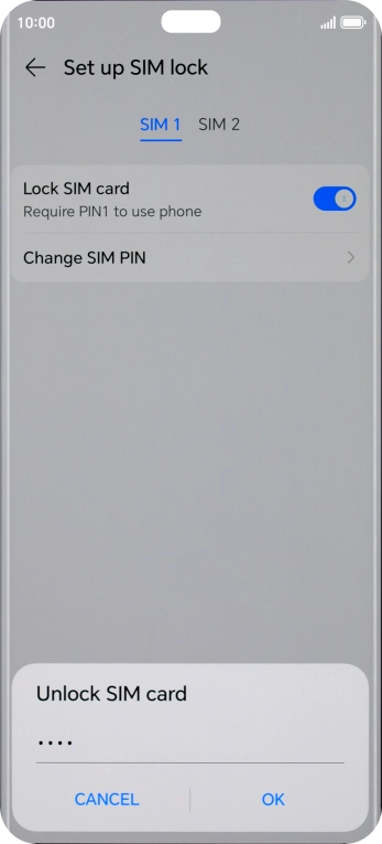 Key in your PIN and press OK. The default PIN is 1111.