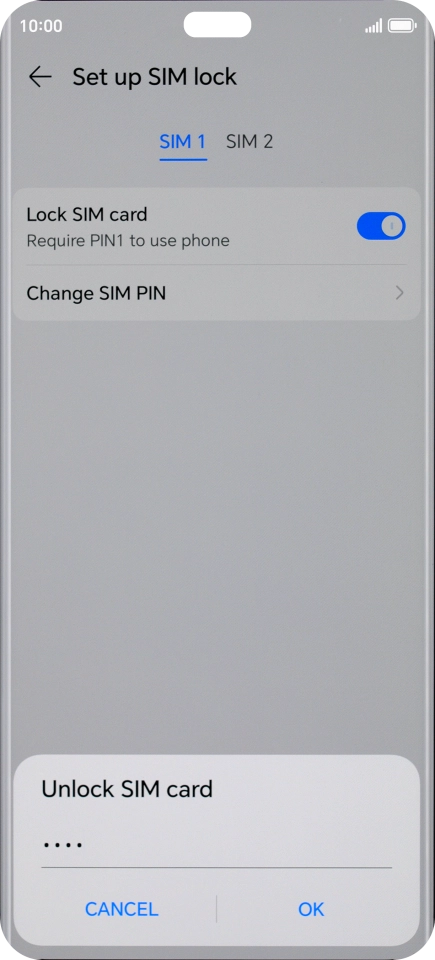Key in your PIN and press OK. The default PIN is 1111.