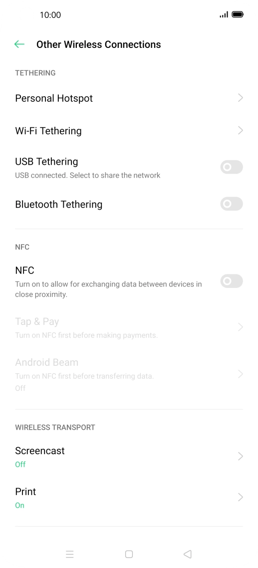 Press Personal Hotspot.