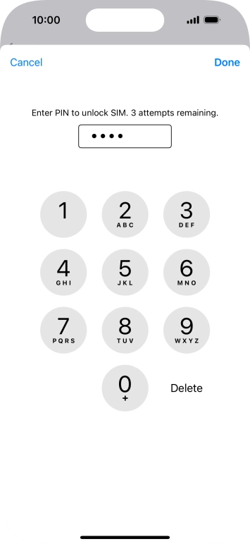 Key in your PIN and press Done. The default PIN is 1111.
