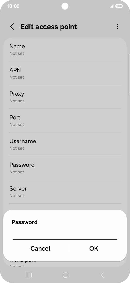 Key in secure and press OK.