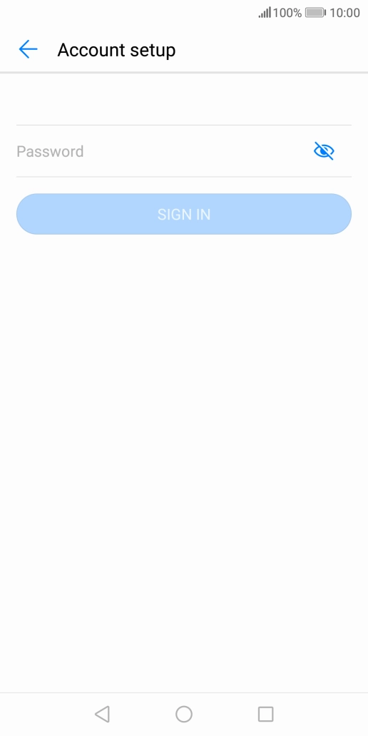 Press Password and key in the password for your email account.