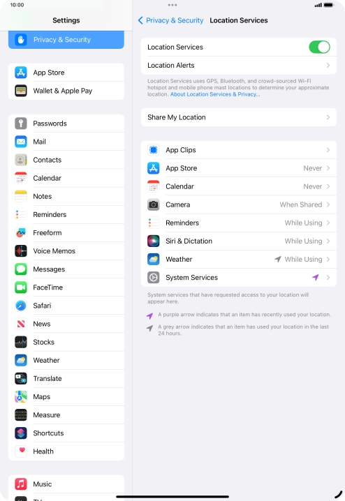 Press the required app.