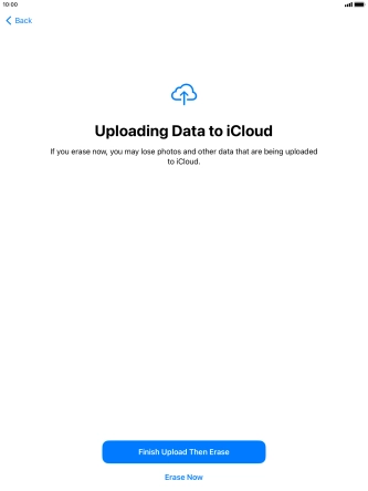 Press the required setting.