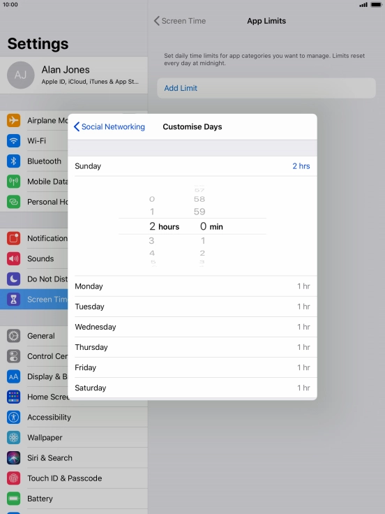 Select the required period.