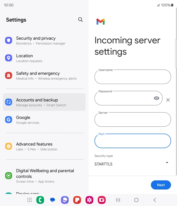 Press the drop down list below 