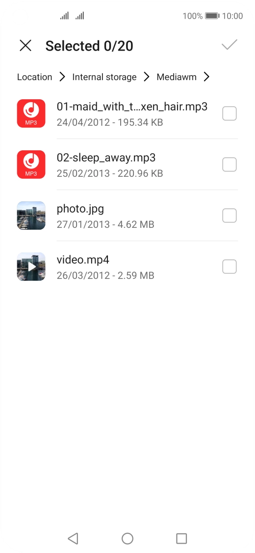 Press the required file.