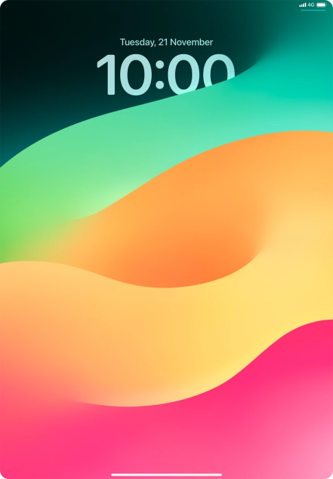 Press and hold anywhere on the lock screen.