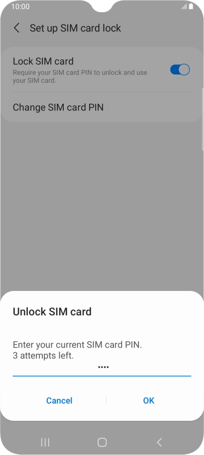 Key in your PIN and press OK. The default PIN is 1111.