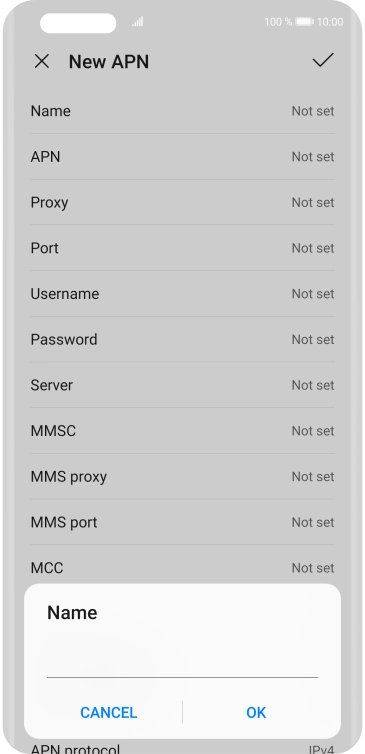 Key in EE Internet and press OK.