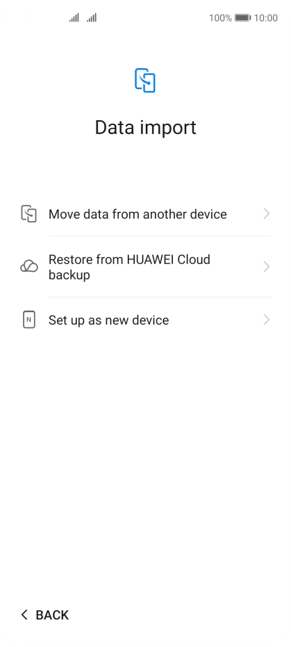 You can transfer the contents of another phone to your phone when it's activated for the first time and after a factory reset. When this screen is displayed, your phone is ready to transfer contents from another phone.