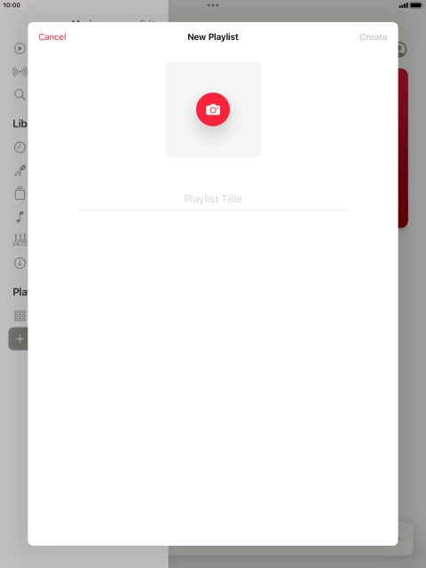 Press the text input field and key in a name for the playlist.