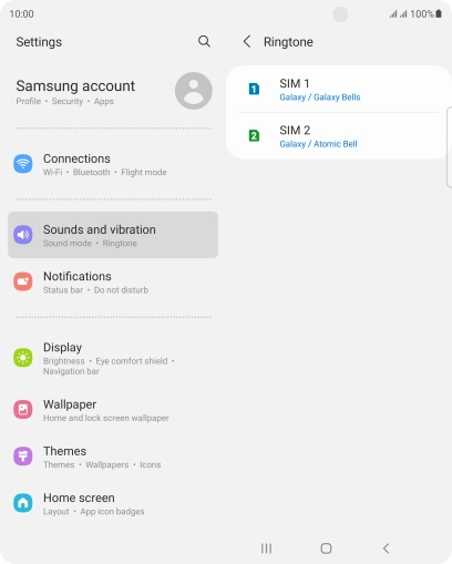 Press the required SIM.