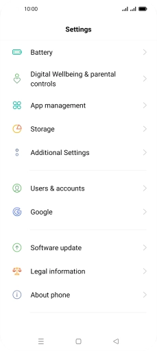 Press Software update. If a new software version is available, it's displayed. Follow the instructions on the screen to update the phone software.