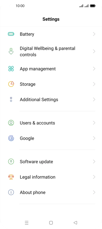 Press Software update. If a new software version is available, it's displayed. Follow the instructions on the screen to update the phone software.