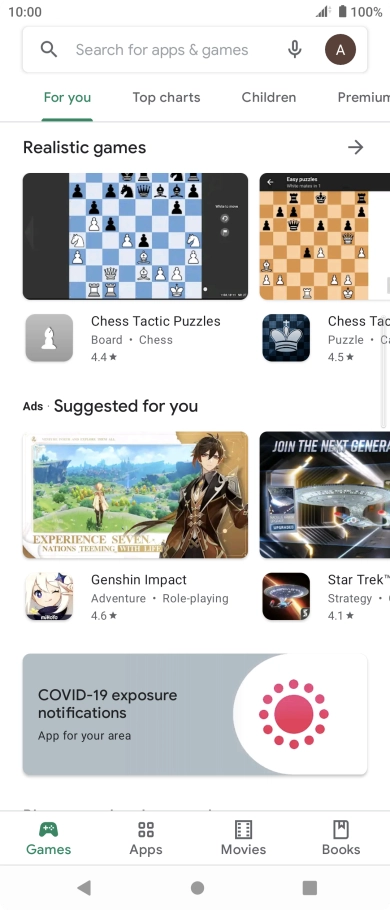 Press the search field.