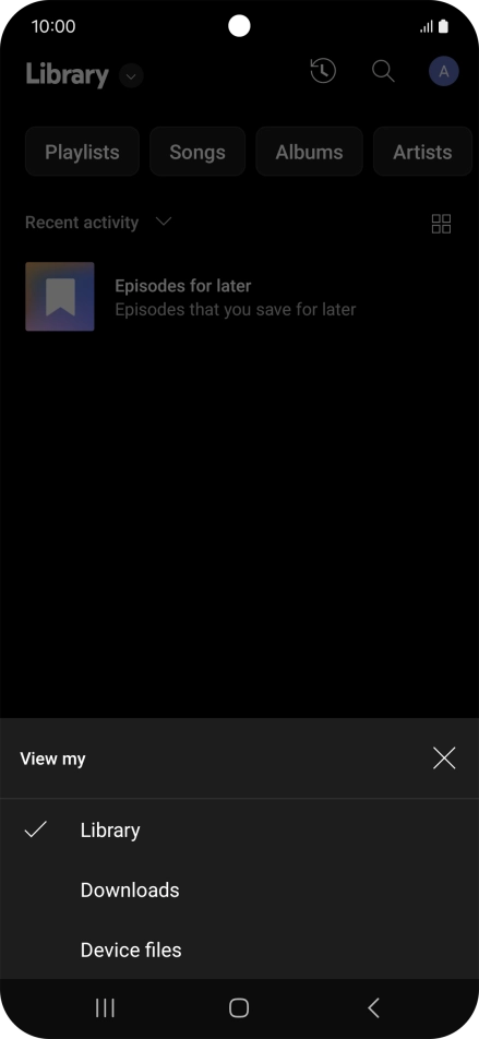 Press the required category and go to the required audio file.