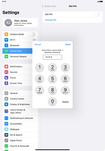 Key in your PIN and press Done. The default PIN is 1111.