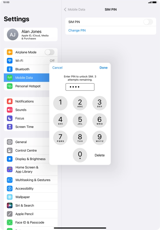 Key in your PIN and press Done. The default PIN is 1111.