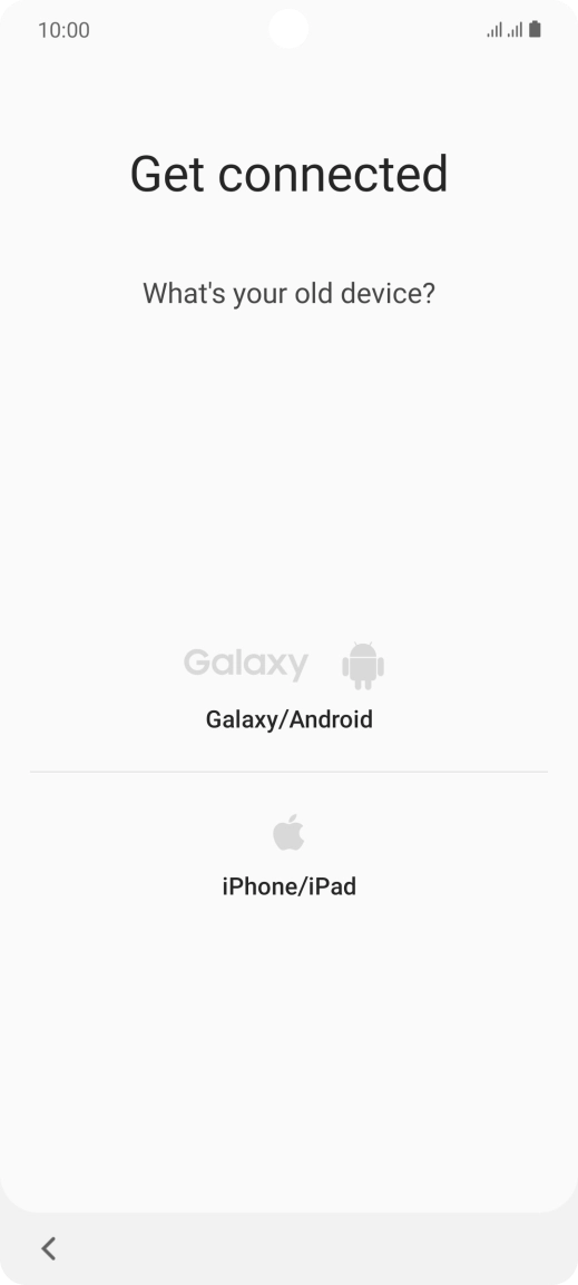 Press the required setting and follow the instructions on the screen to transfer the content from another phone.