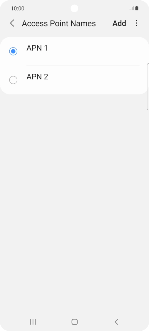 Press the field next to the data connection to activate it.