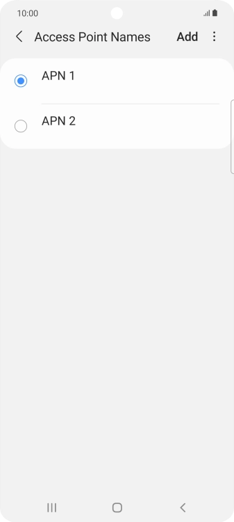 Press the field next to the data connection to activate it.