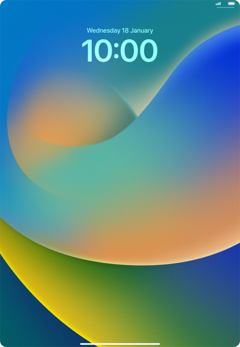 Slide your finger upwards starting from the bottom of the screen.