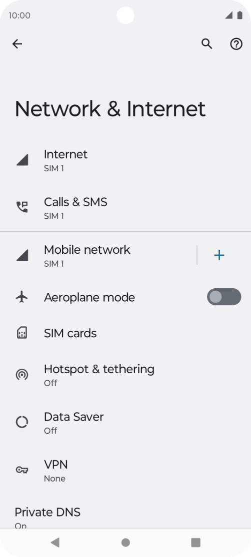 Press Mobile network.