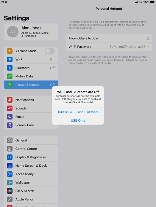 If Wi-Fi is turned off, press Turn on Wi-Fi and Bluetooth.
