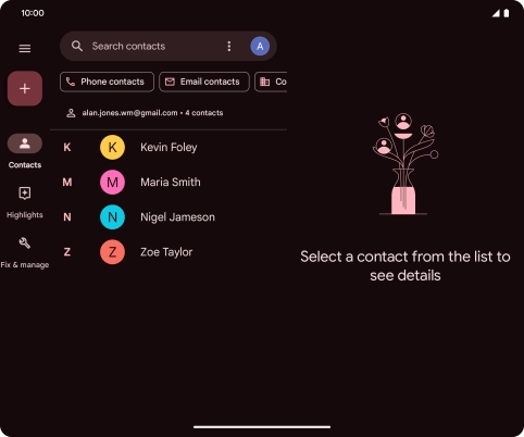Press the new contact icon.
