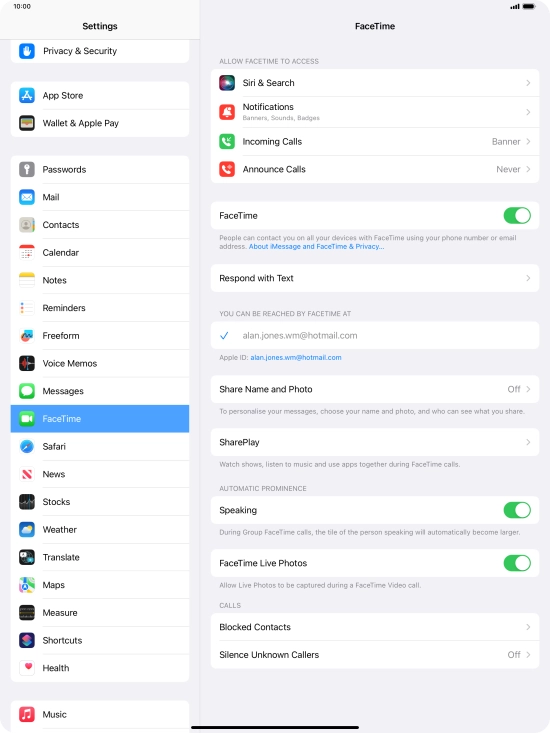 Press the indicator next to 
