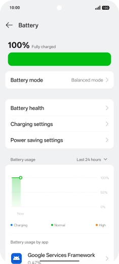 Press Battery mode.