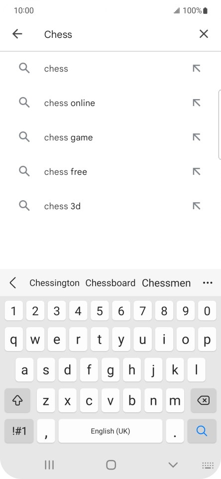 Key in the name or subject of the required app and press the search icon.