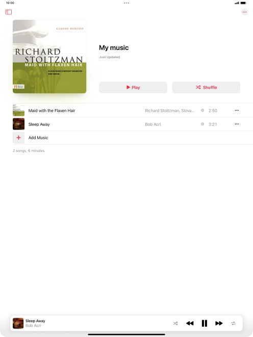 Press the song title.