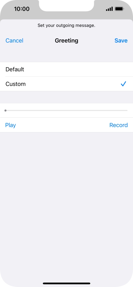 Press Play to play back your greeting.