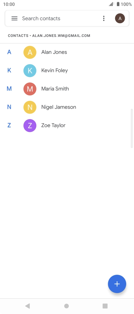 Press the required contact.