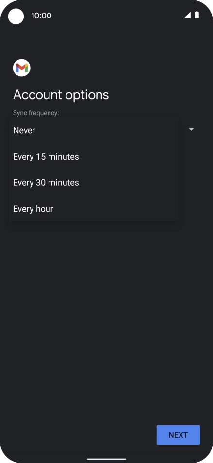 Press the required setting.