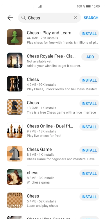 Press the required app.