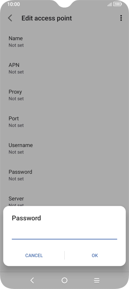 Key in secure and press OK.