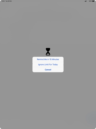 Press the required setting.