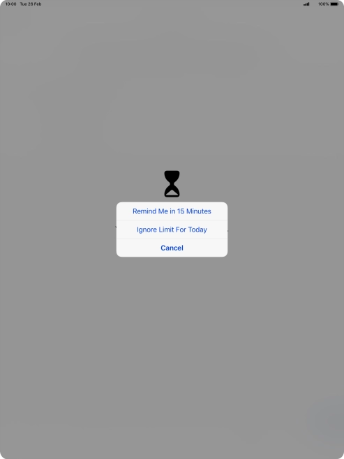 Press the required setting.