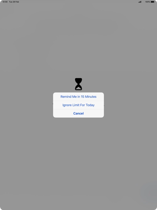 Press the required setting.
