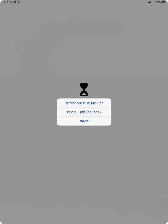 Press the required setting.