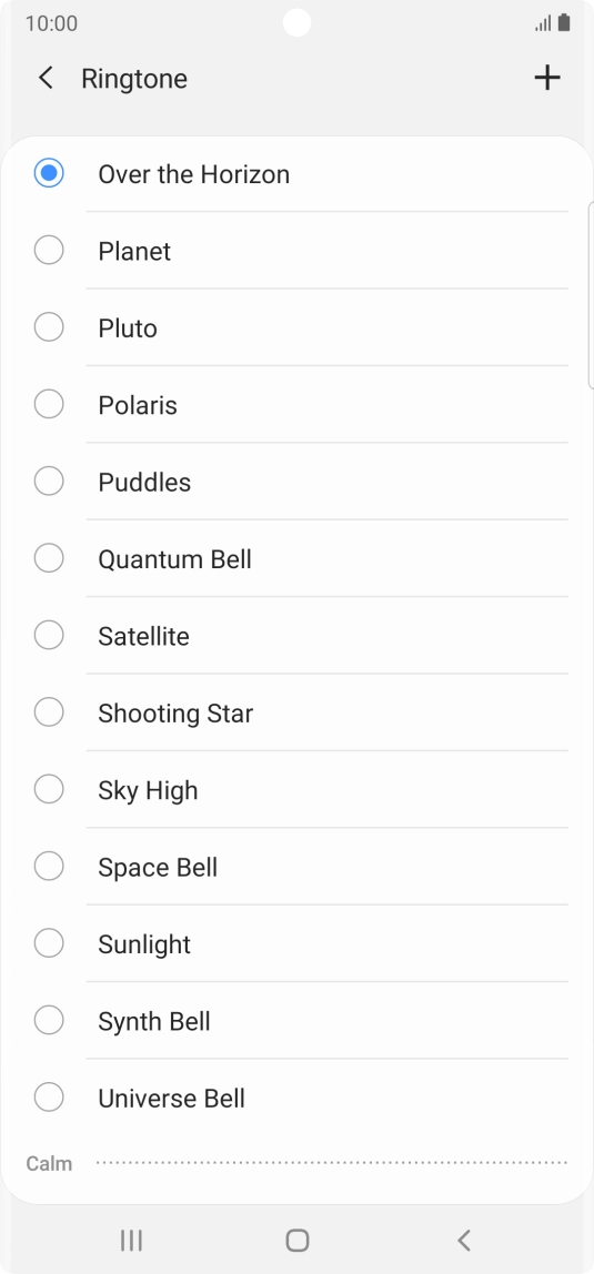 Press the add ring tone icon.