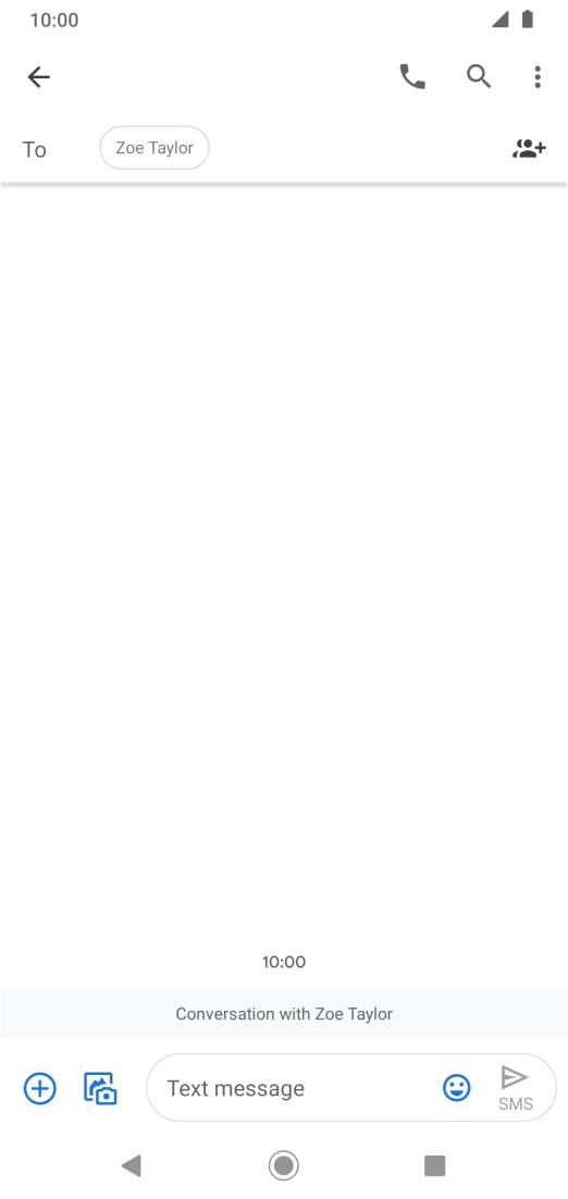 Press the text input field and write the text for your SMS.