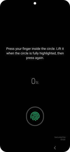 Follow the instructions on the screen to create the phone lock code using your fingerprint.